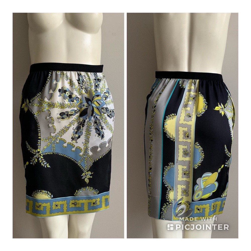 Emilio Pucci Silk Floral Print Skirt - Picture 5 of 13